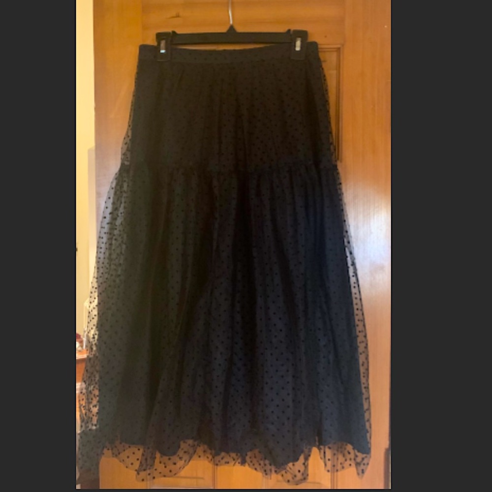 H&M Long Lace Skirt. Slim fit. Goes down to ankle.